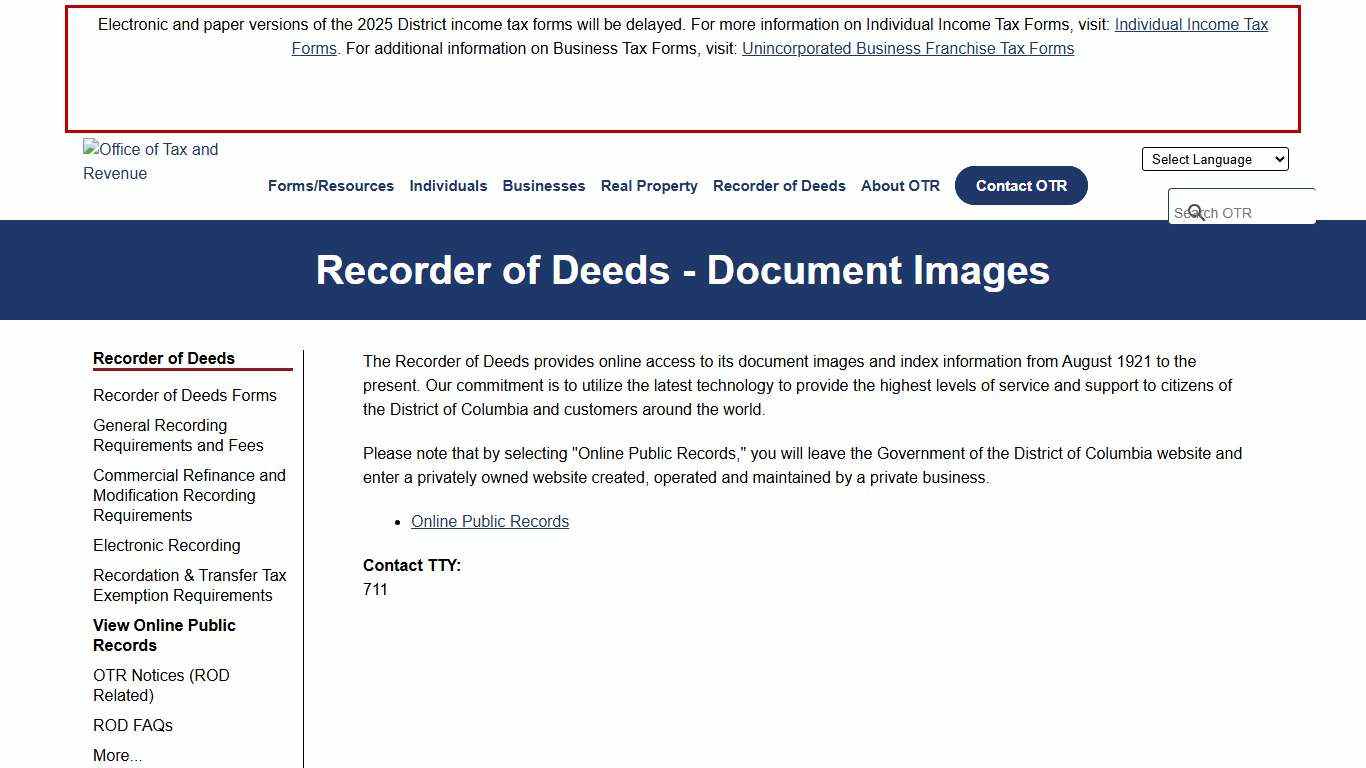 Recorder of Deeds - Document Images otr